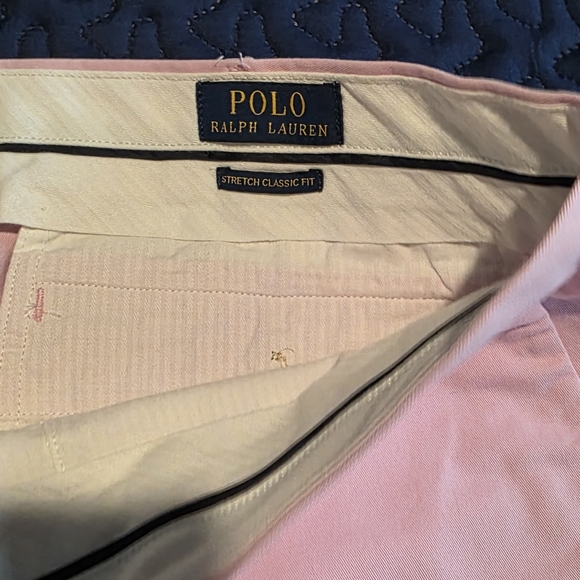 Ralph Lauren Pink Flat Front Shorts with Nautical Embroidery - Picture 2 of 3